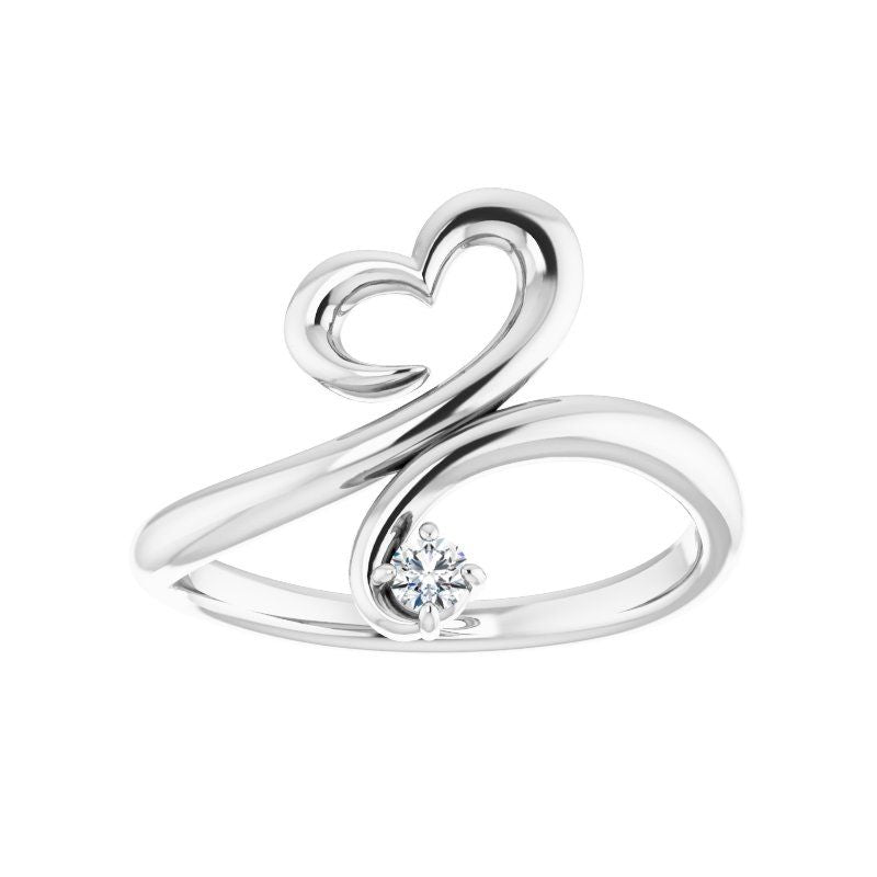 14K Gold .06 CTW Diamond Heart Ring