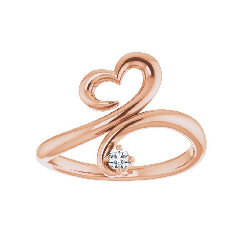 14K Gold .06 CTW Diamond Heart Ring