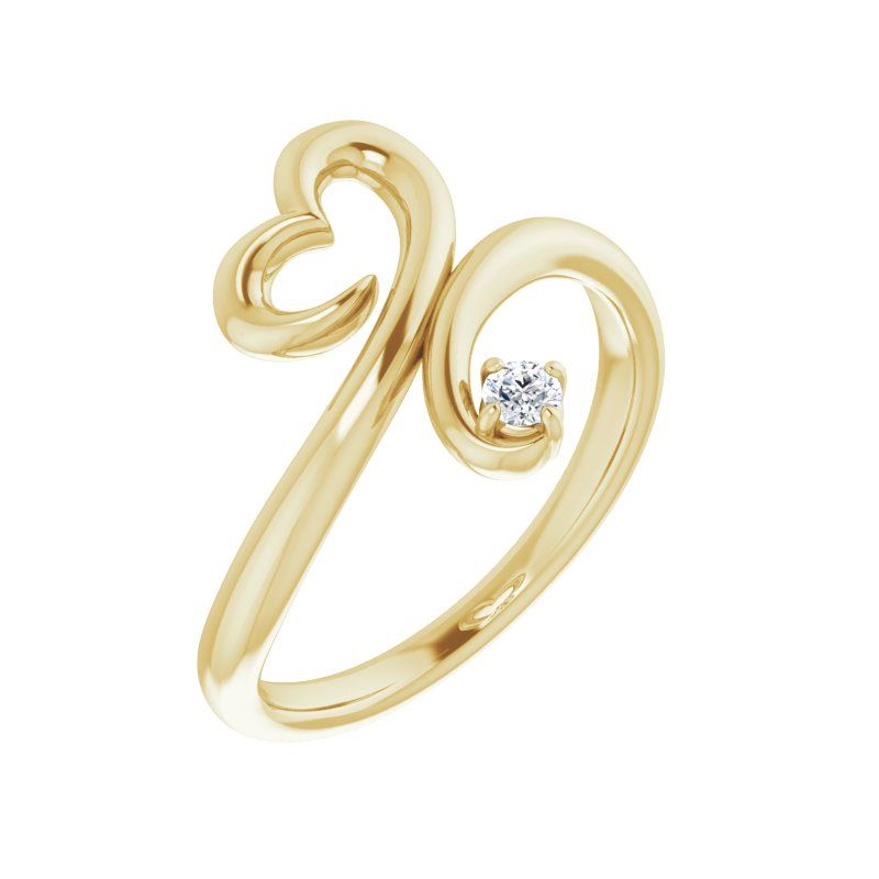 14K Gold .06 CTW Diamond Heart Ring