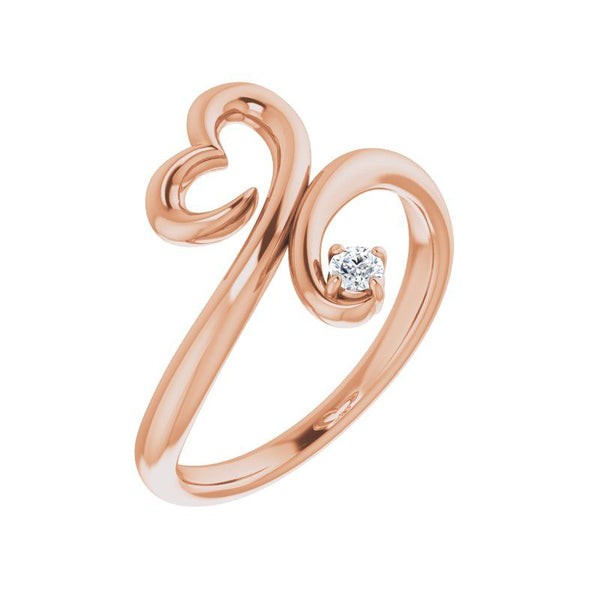 14K Gold .06 CTW Diamond Heart Ring