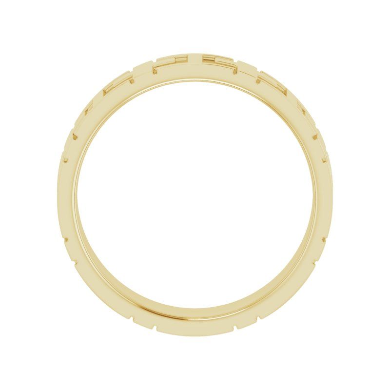 14K Gold 7 mm Cross Band