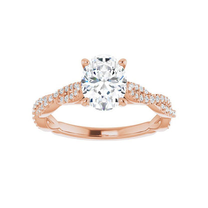 14K Gold Oval Engagement Ring