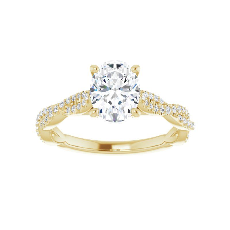 14K Gold Oval Engagement Ring
