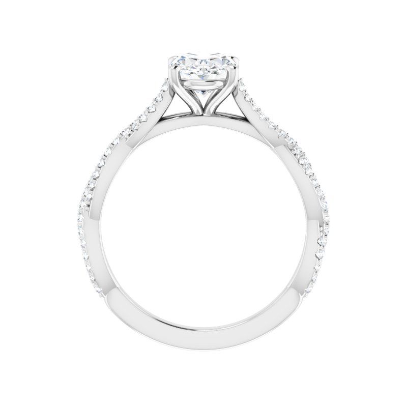 14K Gold Oval Engagement Ring