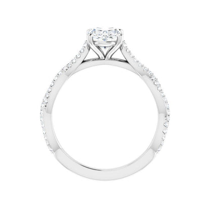 14K Gold Oval Engagement Ring