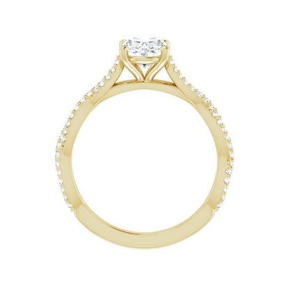14K Gold Oval Engagement Ring
