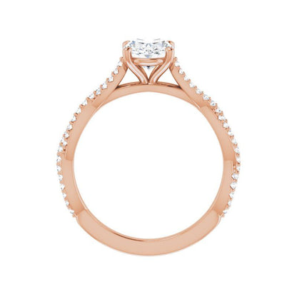 14K Gold Oval Engagement Ring