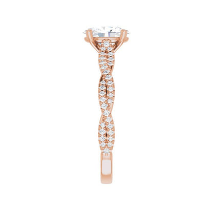 14K Gold Oval Engagement Ring