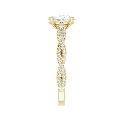 14K Gold Oval Engagement Ring