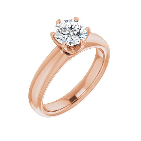 14K Gold Round Engagement Ring