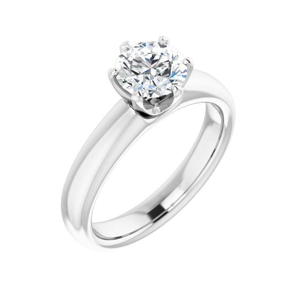 14K Gold Round Engagement Ring