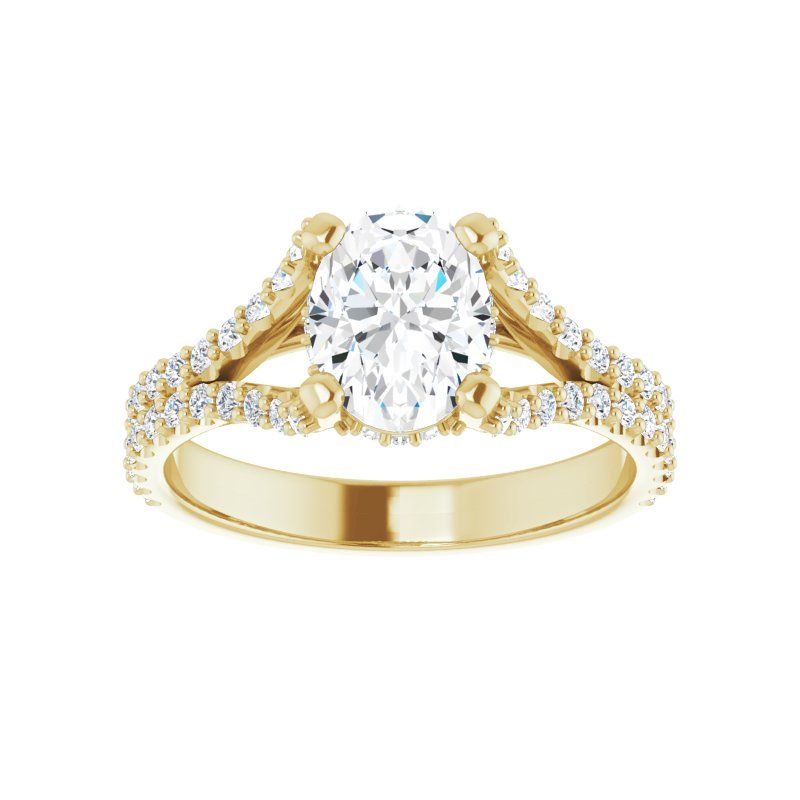 14K Gold Oval Engagement Ring