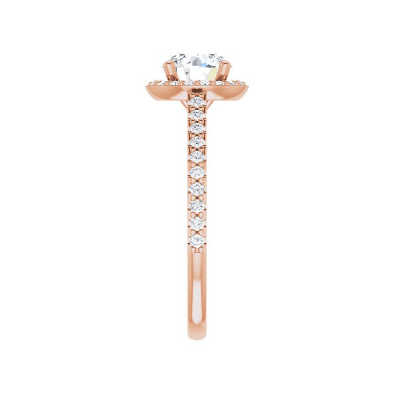 14K Gold Round Halo Italia Engagement Ring