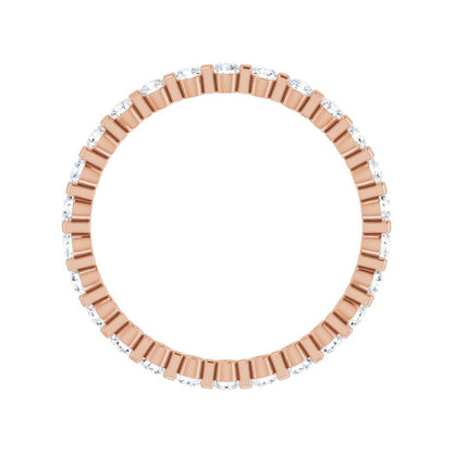 14K Gold Diamond Bar Set Eternity Band