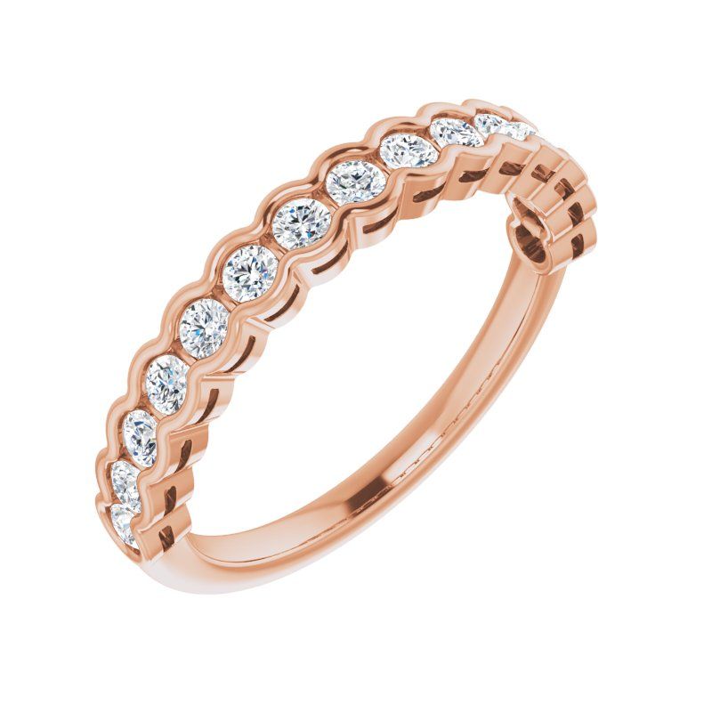 14K Gold Diamond Wave Anniversary Band