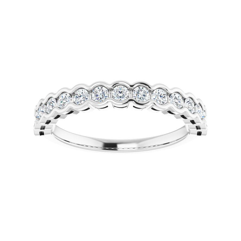 14K Gold Diamond Wave Anniversary Band