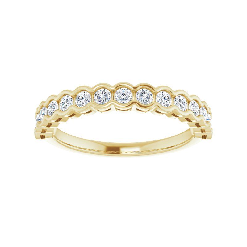 14K Gold Diamond Wave Anniversary Band