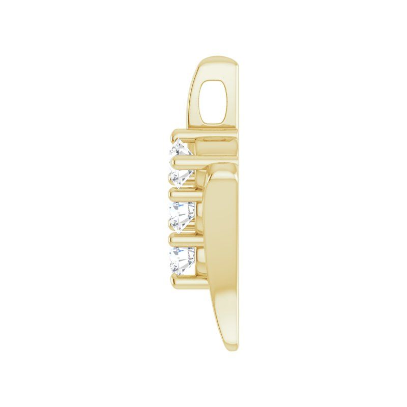 14K Gold 3-Stone Diamond Pendant