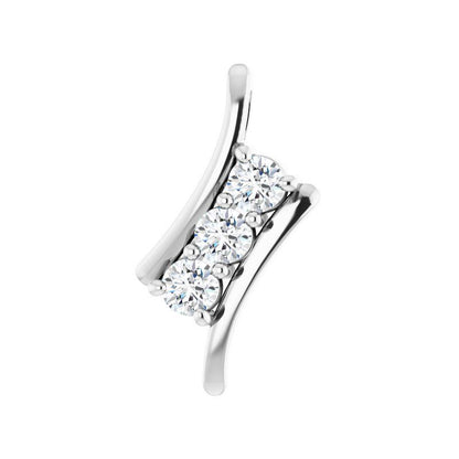 14K Gold 3-Stone Diamond Pendant
