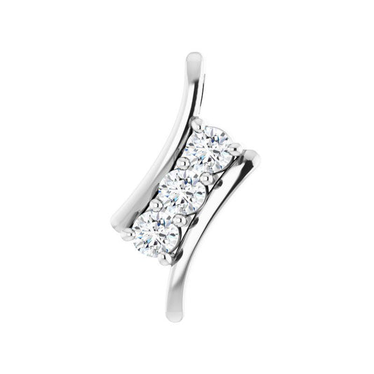 14K Gold 3-Stone Diamond Pendant
