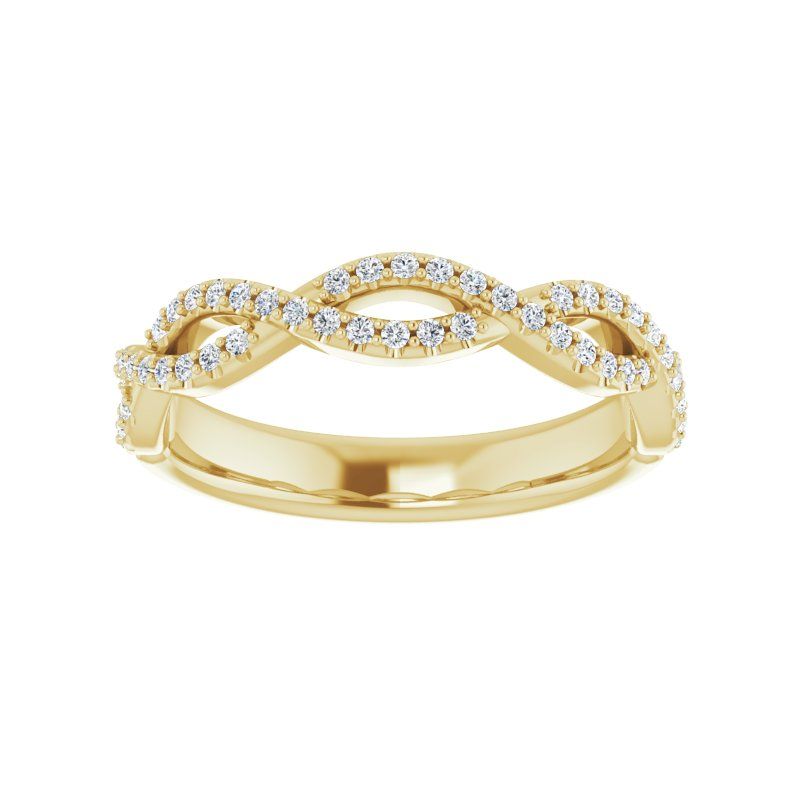 14K Gold Diamond Infinity-Inspired Band