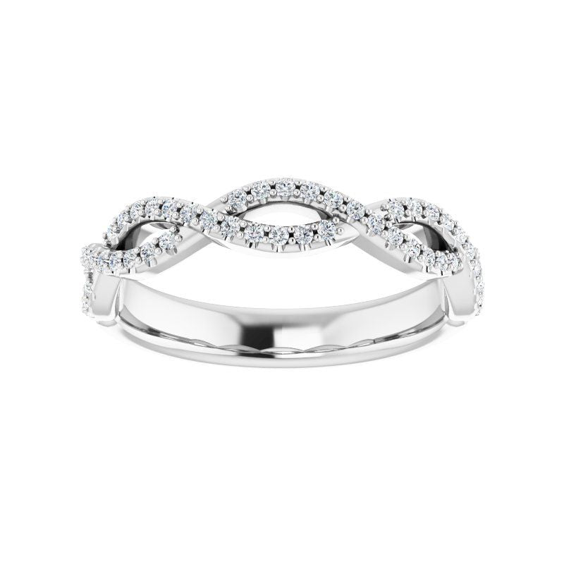 14K Gold Diamond Infinity-Inspired Band