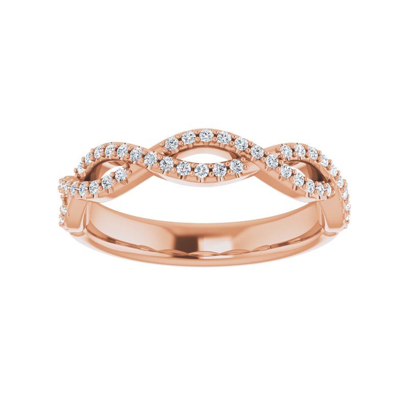 14K Gold Diamond Infinity-Inspired Band