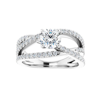 Round Criss Cross Malibu Engagement Ring