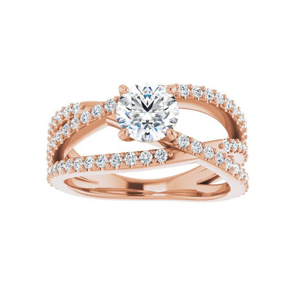 Round Criss Cross Malibu Engagement Ring