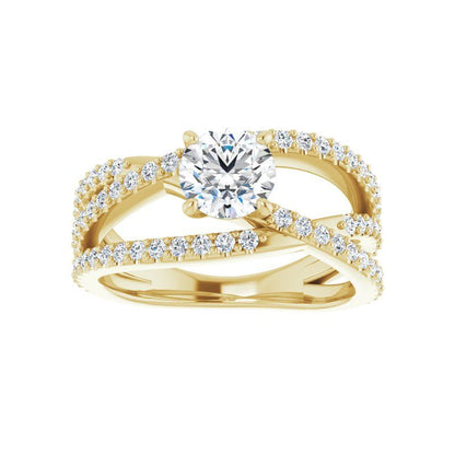 Round Criss Cross Malibu Engagement Ring