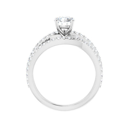 Round Criss Cross Malibu Engagement Ring