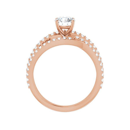 Round Criss Cross Malibu Engagement Ring