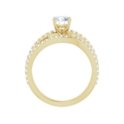 Round Criss Cross Malibu Engagement Ring