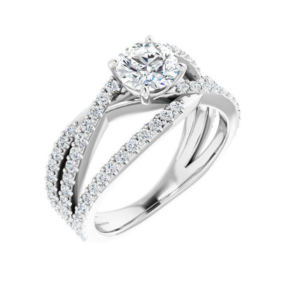 Round Criss Cross Malibu Engagement Ring