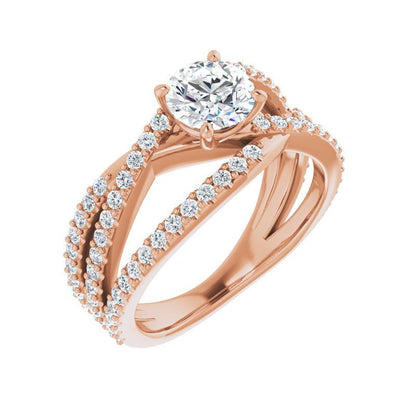 Round Criss Cross Malibu Engagement Ring