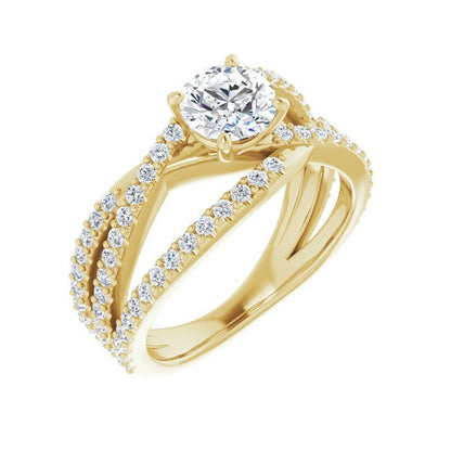 Round Criss Cross Malibu Engagement Ring