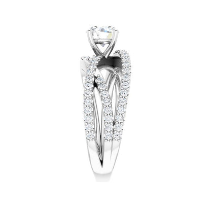 Round Criss Cross Malibu Engagement Ring