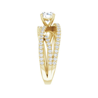 Round Criss Cross Malibu Engagement Ring