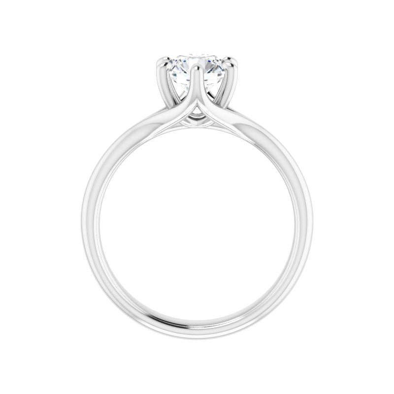 14K Gold Round 6 Prong Engagement Ring