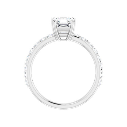 14K Gold Asscher Engagement Ring