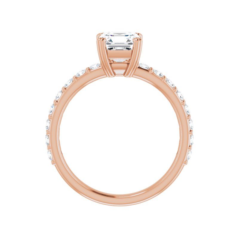 14K Gold Asscher Engagement Ring