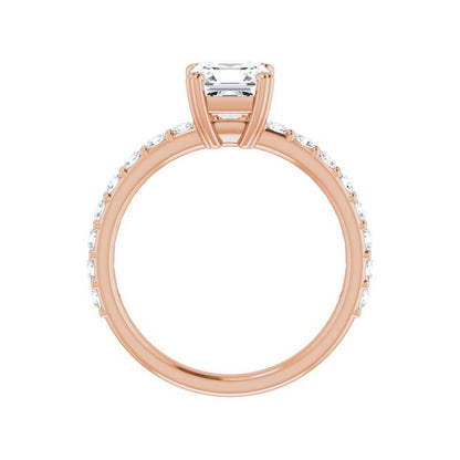 14K Gold Asscher Engagement Ring