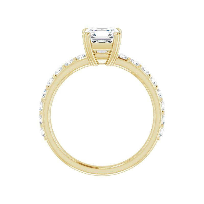 14K Gold Asscher Engagement Ring
