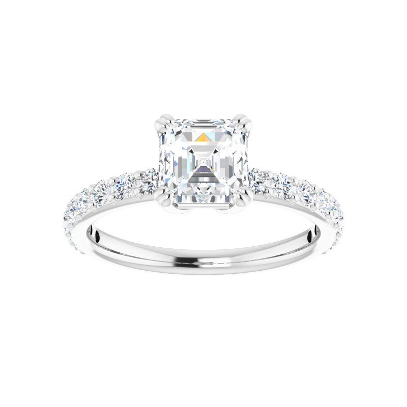 14K Gold Asscher Engagement Ring