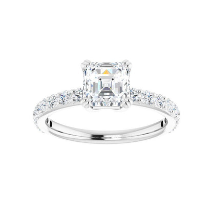 14K Gold Asscher Engagement Ring