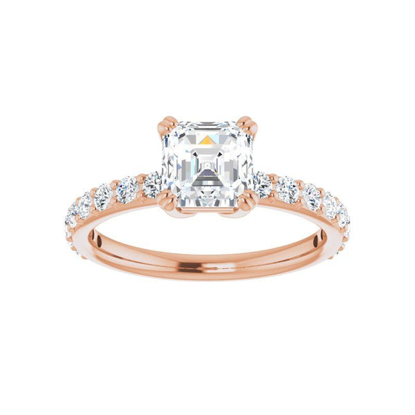 14K Gold Asscher Engagement Ring