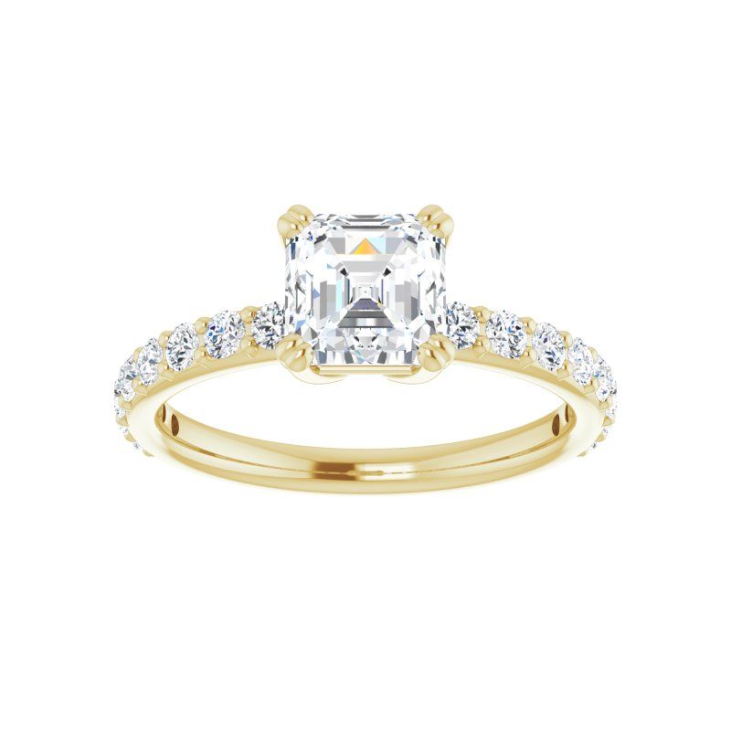 14K Gold Asscher Engagement Ring