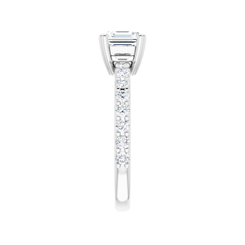 14K Gold Asscher Engagement Ring