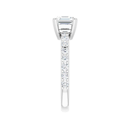 14K Gold Asscher Engagement Ring