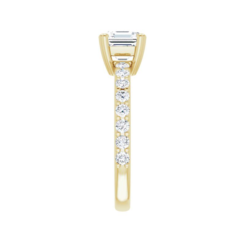 14K Gold Asscher Engagement Ring